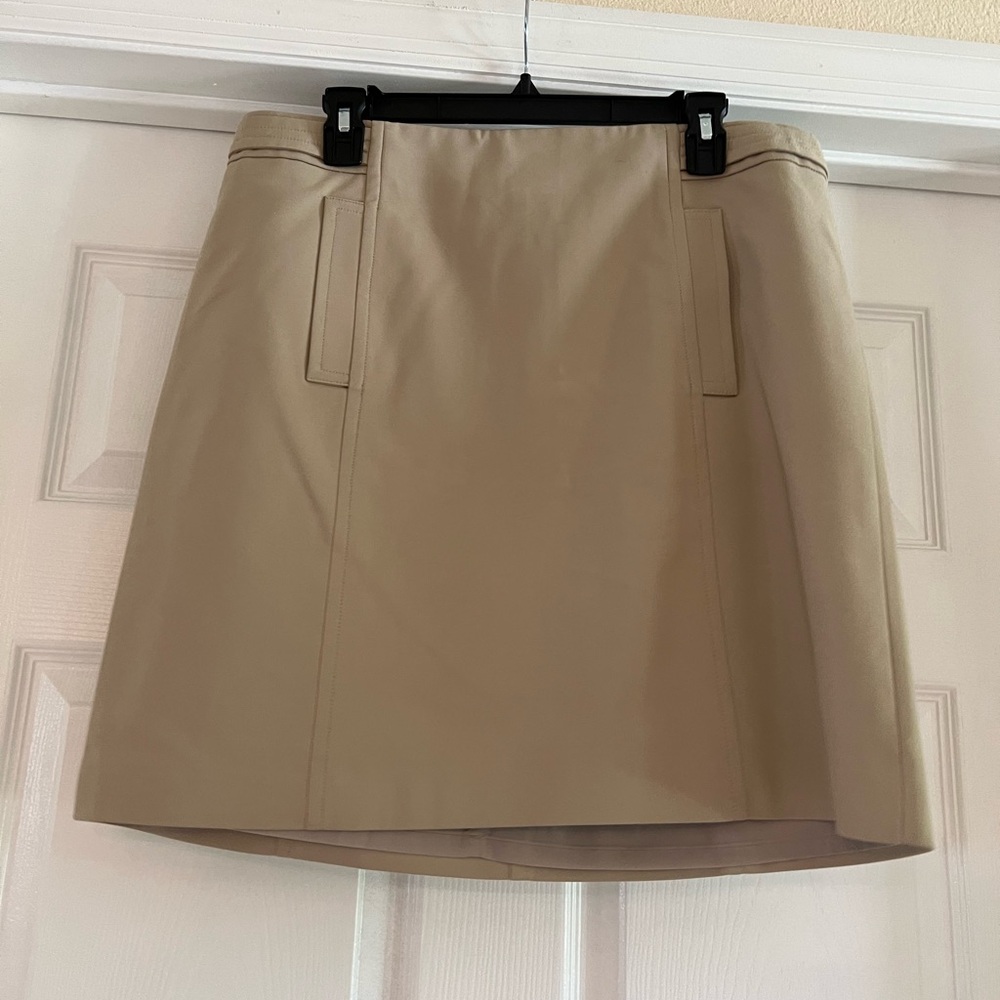NEW!! Ann Taylor Beige Lined Skirt with Button Detail